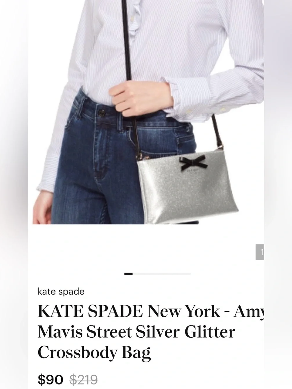KATE SPADE “AMY MAVIS STREET”  MEDIUM CROSSBODY BLACK STRAP & SIGNATURE BOW